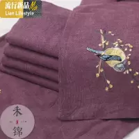 高端刺绣棉老粗布床单三件套夏季色绣花中国风加厚三件套 三维工匠