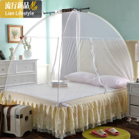 150x200加厚加密公主家用学生老款1.8m米单双人免安装蒙古包蚊帐 三维工匠