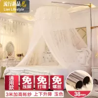 天地柱圆顶蚊帐1.8米1.5m床2m双人家用伸缩落地支架公主风1.2通用 三维工匠