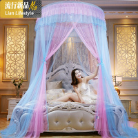 吊顶圆顶公主蚊帐单双人家用1.5/1.8/2m米床宿舍落地吸顶圆形蚊帐 三维工匠