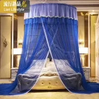 吊顶圆形蚊帐1.8m 2.0米双人床欧式加密吸顶1.5m家用公主风挂帐子 三维工匠