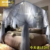 2018新款网红蚊帐1.8m床双人家用加密加厚1.5m三开1.2米公主风 三维工匠