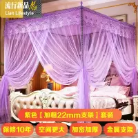 欧式蚊帐家用1.8m床公主风宫廷三开1.5米加厚加粗支架双人2x2.2 三维工匠