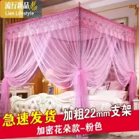 新款蚊帐1.5米床双人家用加粗支架1.8x2.2米三开公主风2.0m帐子 三维工匠