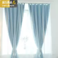 免打孔窗帘布无需安装送杆子双层纱遮光安装贴对打孔窗帘定制窗帘 三维工匠