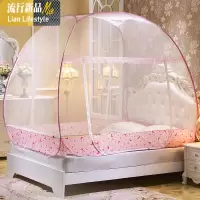 加密加厚蒙古包蚊帐免安装1.2三开拉链钢丝蚊帐1.5m1.8米床纹账 三维工匠
