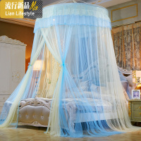 圆顶吊顶蚊帐公主风吊挂式宫廷落地1.5单双人1.8m2.0米免安装2.2 三维工匠