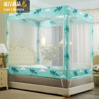 家用遮光防摔床帘一体式蚊帐1.8m防蚊罩帐床U型蒙古包1.5米免安装 三维工匠