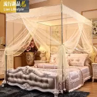 蚊帐1.2m1.5m1.8m米家用支架固定免安装三开落地蚊帐床学生宿舍 三维工匠