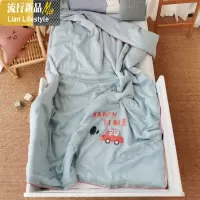儿童60天丝夏凉被卡通绣花宝宝空调被小孩薄被幼儿园小被子可水洗 三维工匠