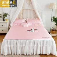 公主风床裙凉席1.5/1.8m/200x220床夏季冰丝天丝空调软席垫三件套 三维工匠凉席/凉枕
