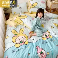 卡通可爱棉四件套ins少女心儿童棉被套床单三件套单人学生女4 三维工匠