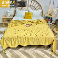 夏凉被空调被可爱心形刺绣蝴蝶结天丝夏被春夏季天单双人薄款被子 三维工匠