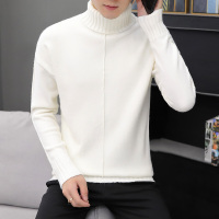 【德国法兰克福】新款冬季潮流休闲男装竖条提花纯色高领毛衣男