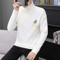 [德国法兰克福]新款男士冬季潮流加厚打底粗针毛线衫 小树刺绣高领毛衣
