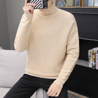 【德国法兰克福】港风 秋冬新款针织衫韩版潮流宽松可翻高领毛衣男休闲外套