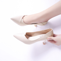 高跟鞋少女2019潮鞋新款百搭单鞋子红细跟春款超烫小跟夏季瓢鞋