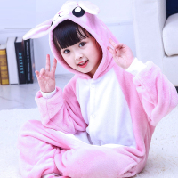 4儿童卡通连体睡衣小兔子7女孩兔子演出服儿童舞蹈服珊瑚绒家居服