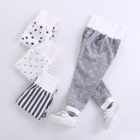 婴儿秋裤纯棉开档儿童高腰护肚裤薄款女童保暖裤宝宝睡裤男童秋装