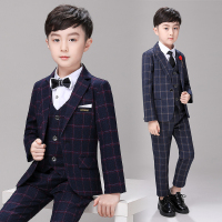 儿童西装套装男童西服韩版冬加绒花童礼服小孩主持人钢琴演出服秋