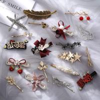 落雪 红夹头饰成人刘海夹卡夹子头饰韩版学生可爱一字夹边夹顶夹