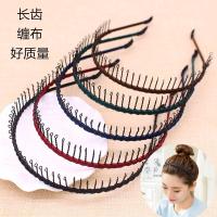 落雪 带齿箍头箍防滑水钻韩国布艺女窟头饰品夹卡子带波浪
