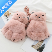 SUNTEK少女心软妹 秋冬季可爱卡通小熊加绒加厚毛绒绒毛茸茸保暖手套ins