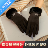 SUNTEK新款秋冬手套女士加绒加厚保暖冬季骑车防寒触摸屏皮手套潮