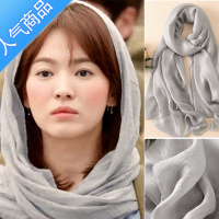 SUNTEK长丝巾女披肩外搭开车防晒器夏季春秋薄款棉麻旗袍围巾大纱巾女