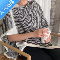 SUNTEK围巾女夏季学生房韩版百搭长款围脖纽扣空调时尚格子围巾披肩两用