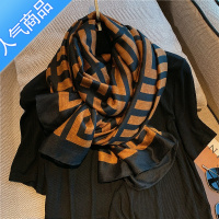 SUNTEK冬季保暖丝巾女两用围巾春秋款百搭旅游防晒棉麻洋气时尚格子披肩