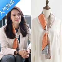 SUNTEK新款窄细发带丝巾小长条女春秋薄款围巾百搭韩国装饰洋气西装领巾