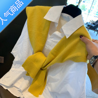 SUNTEK网红打结针织小披肩女外搭空调房肩搭护肩坎肩百搭假领子围巾围脖