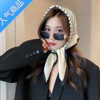 SUNTEK夏季海边旅游头巾时尚大气抹胸小方巾条纹黑白色沙漠围巾薄款春秋