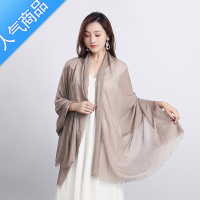 SUNTEK棉麻丝巾女春秋百搭长围脖色秋冬亚麻围巾女夏薄款外搭防晒披肩