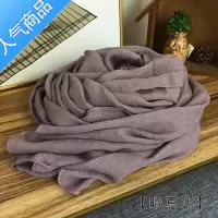 SUNTEK棉麻围巾女春秋文艺韩版长款色夏薄款披肩百搭护颈丝巾咖啡色