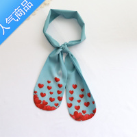 SUNTEK日系双面造型小领巾 学生俏皮减龄丝巾窄圆春夏薄装饰围巾