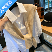 SUNTEK针织小披肩毛线春夏季女秋冬百搭假领子小斗篷秋季网红外搭围巾潮