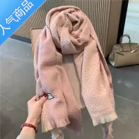 SUNTEK围巾女冬季韩版百搭加厚保暖围脖女拼色编织格子围巾超大披肩两用