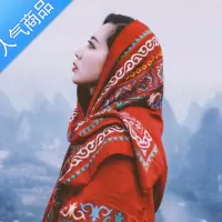 SUNTEK茶卡盐湖旅游拍照草原沙漠防晒丝巾海边复古大红色围巾披肩两用女