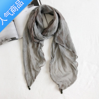 SUNTEK日系原版扎染做旧褶皱色棉麻围巾女夏季薄纱巾春秋围脖文艺百搭