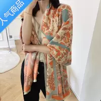 SUNTEK围巾女冬季斗篷披肩外搭春秋高端碎花韩版百搭保暖印花围脖