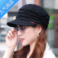 SUNTEK帽子男女春夏季褶皱软沿鸭舌棉质月子帽平顶帽时尚布帽四季贝雷帽