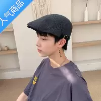 SUNTEK鸭舌帽男复古画家时尚春秋季斜纹格子贝雷帽男文艺范前进帽子男潮