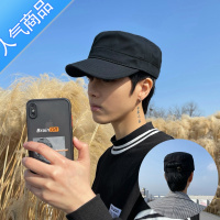 SUNTEK色帽子男潮春夏韩版简约百搭军帽男休闲复古遮阳平顶帽鸭舌帽男