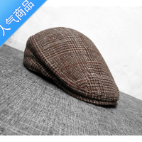 SUNTEK秋冬新中青年英伦男士大头围复古格纹鸭舌帽子优雅英式绅士贝雷帽