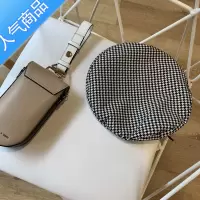SUNTEK爬爬家/春秋贝雷帽子女pu包边报童帽格纹时尚百搭画家帽韩版潮