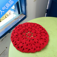 SUNTEK/玫瑰与夜莺~vintage古着感手工镂空钩花贝雷帽画家帽