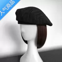 SUNTEK女白色贝雷帽夏季薄透气黑色英伦复古画家帽蕾丝小头平顶日系帽子