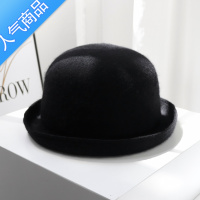 SUNTEK澳洲呢翻沿盆帽女秋冬季日系小檐渔夫帽女英伦礼帽韩版贝雷帽